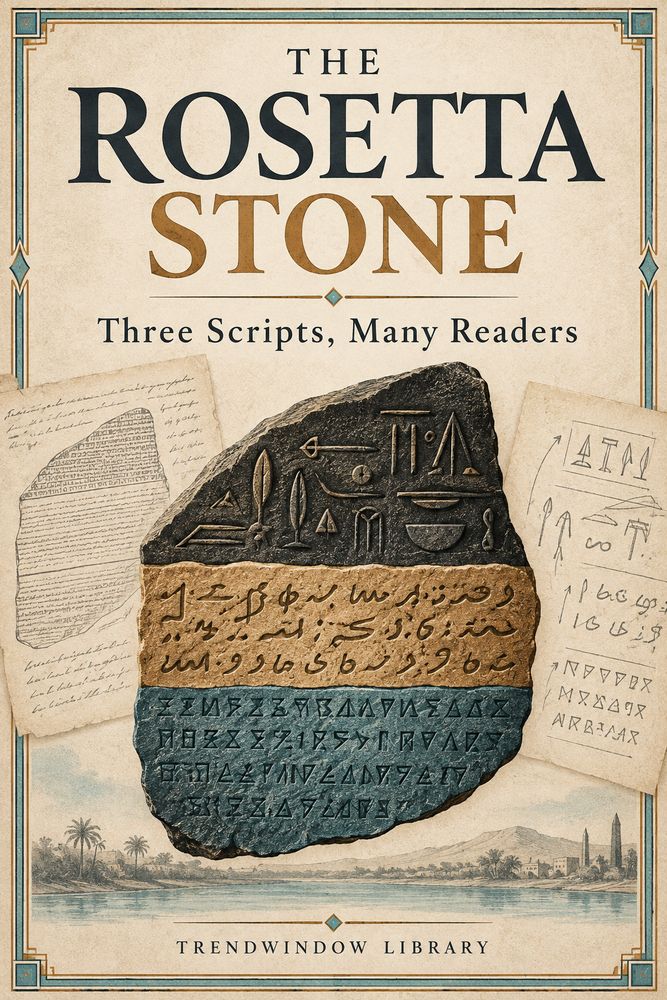 Front cover of The Rosetta Stone: Three Scripts, Many Readers