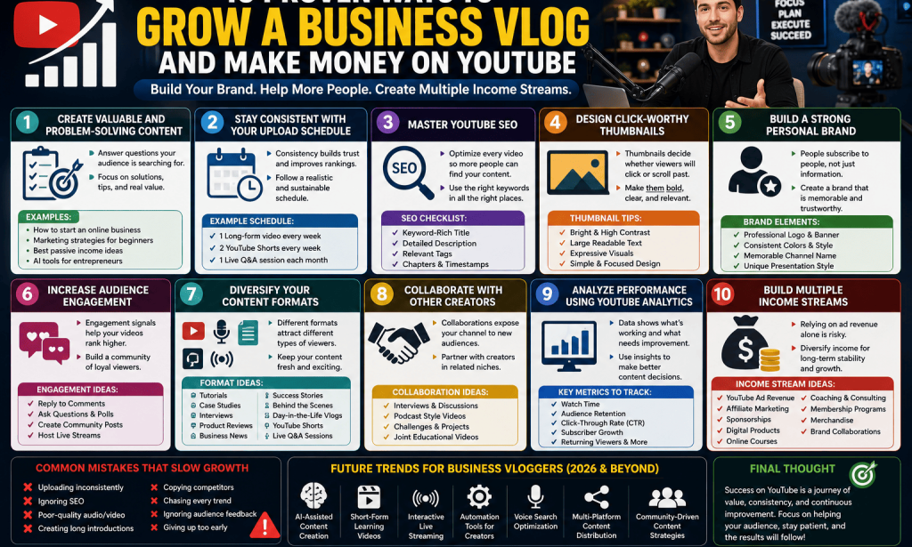 10 Proven Ways to Grow a Business Vlog and Make Money on YouTube
