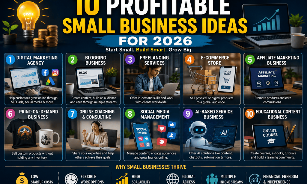 10 Profitable Small Business Ideas That Can Make You Money in 2026