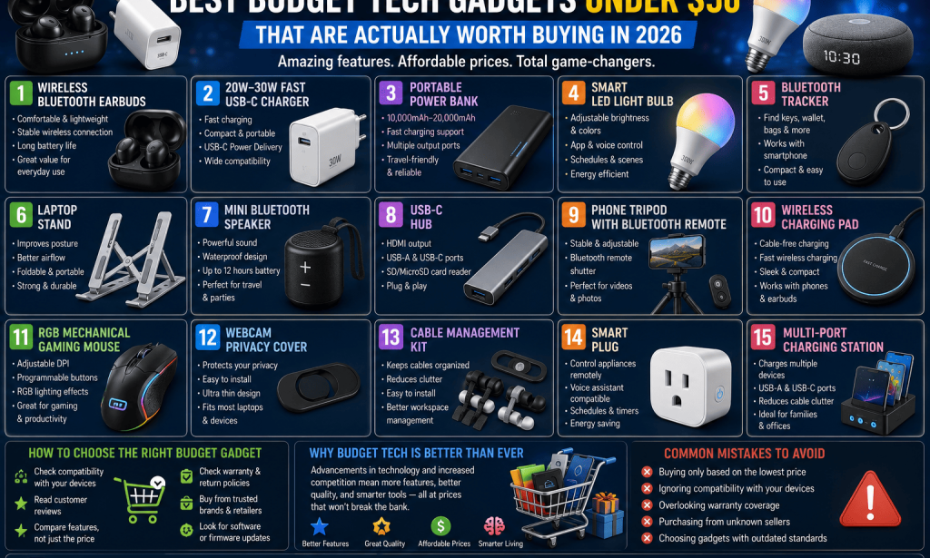 Best Budget Tech Gadgets Under $50 That Are Actually Worth Buying in 2026