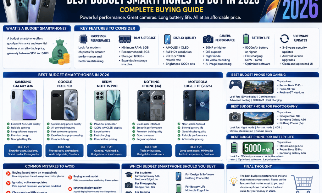 Best Budget Smartphones to Buy in 2026: Complete Buying Guide